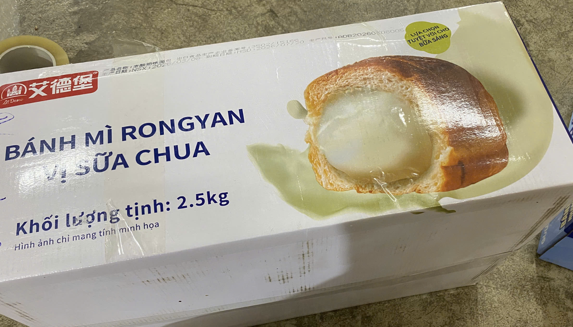 Bánh mì vị sữa chua Trung quốc 2.5 kg